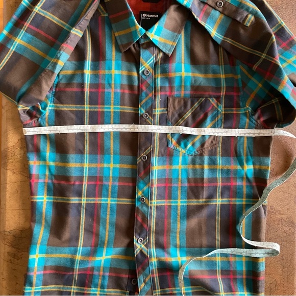 Marmot Anderson Lightweight Flannel Shirt - Brown and Blue - Picture 5 of 8